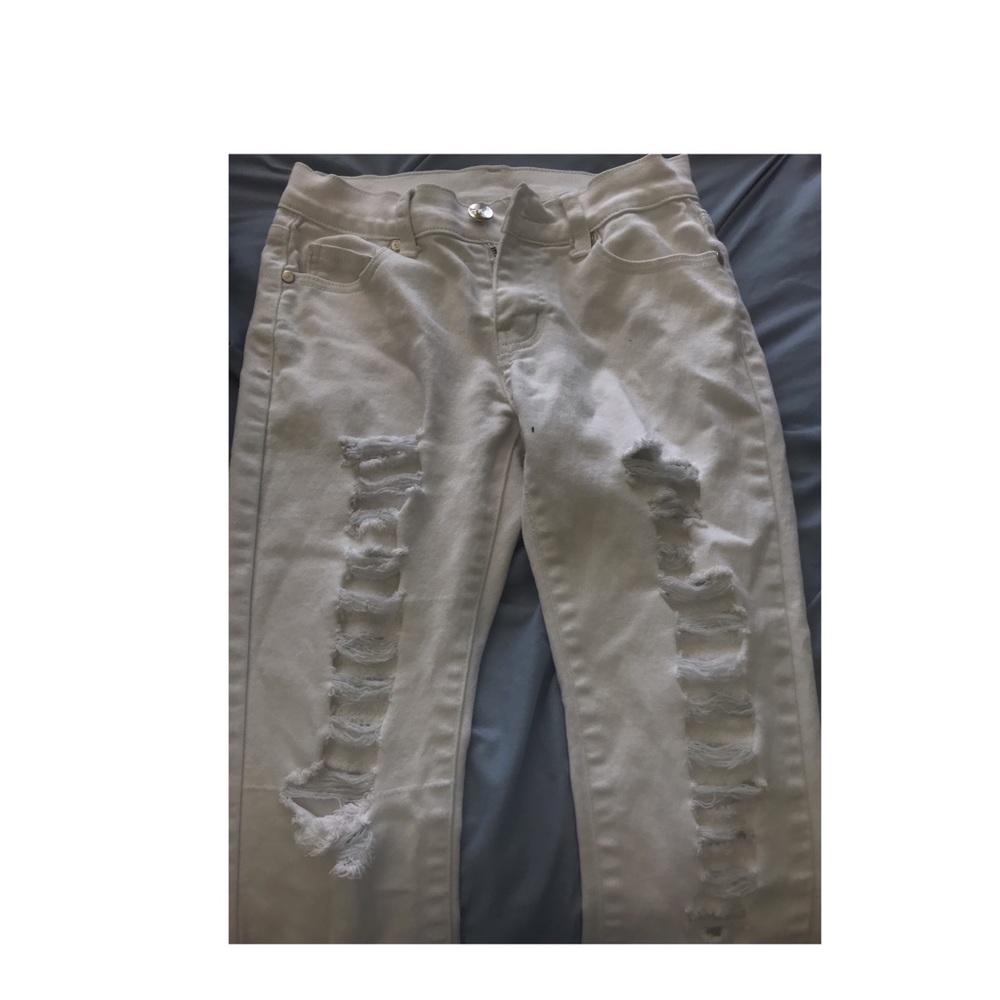 white ripped jeans